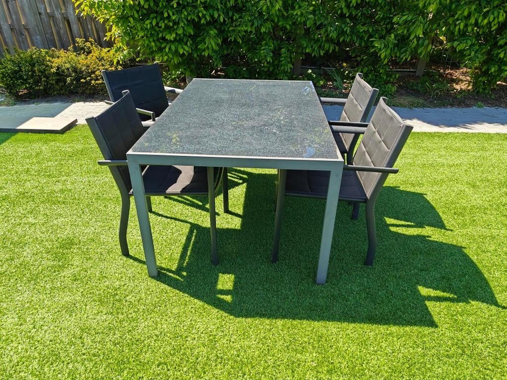 Mooie tuinset, Tuin en Terras, Tuinsets en Loungesets, Ophalen, 4 zitplaatsen, Gebruikt, Aluminium