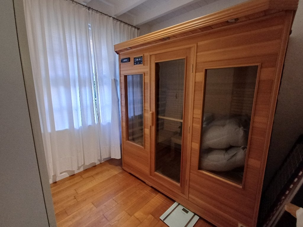 Infraroodsauna SANAS 4SL  4 personen (keramische stralers), Ophalen, Zo goed als nieuw, Infrarood, Complete sauna