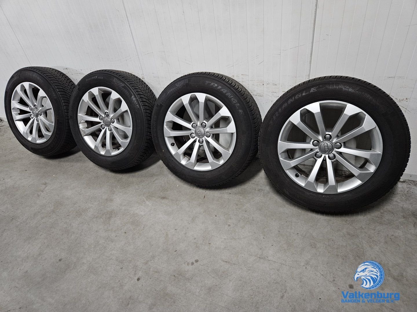 8mm! Originele Audi Q5 18 inch velgen 5x112 AllSeasonBanden, 18 inch, Gebruikt, -, -