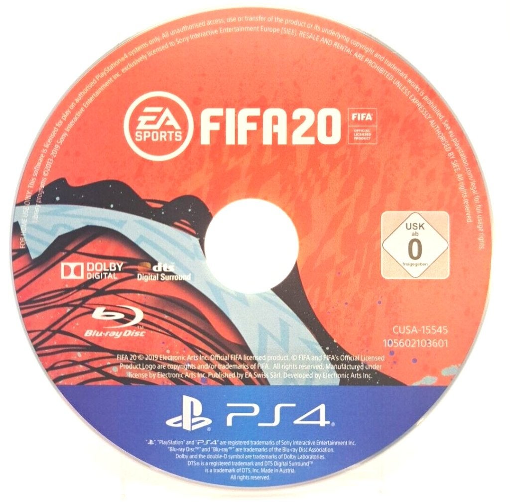 Fifa 20 (disque uniquement), Enlèvement ou Envoi, Comme neuf, À partir de 3 ans, 3 joueurs ou plus