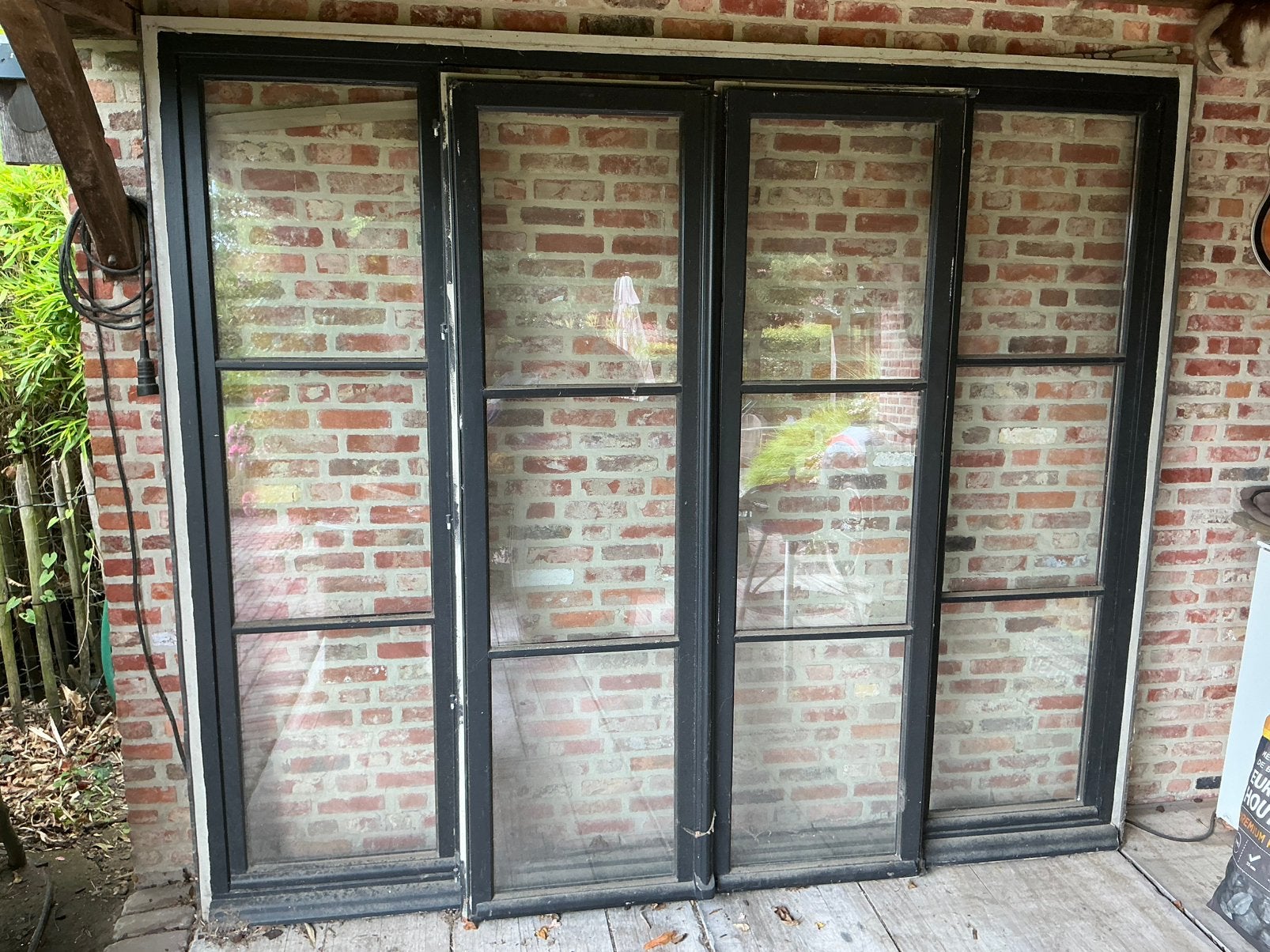 Houten raam, Ophalen, Zo goed als nieuw, 150 tot 225 cm, Inclusief glas
