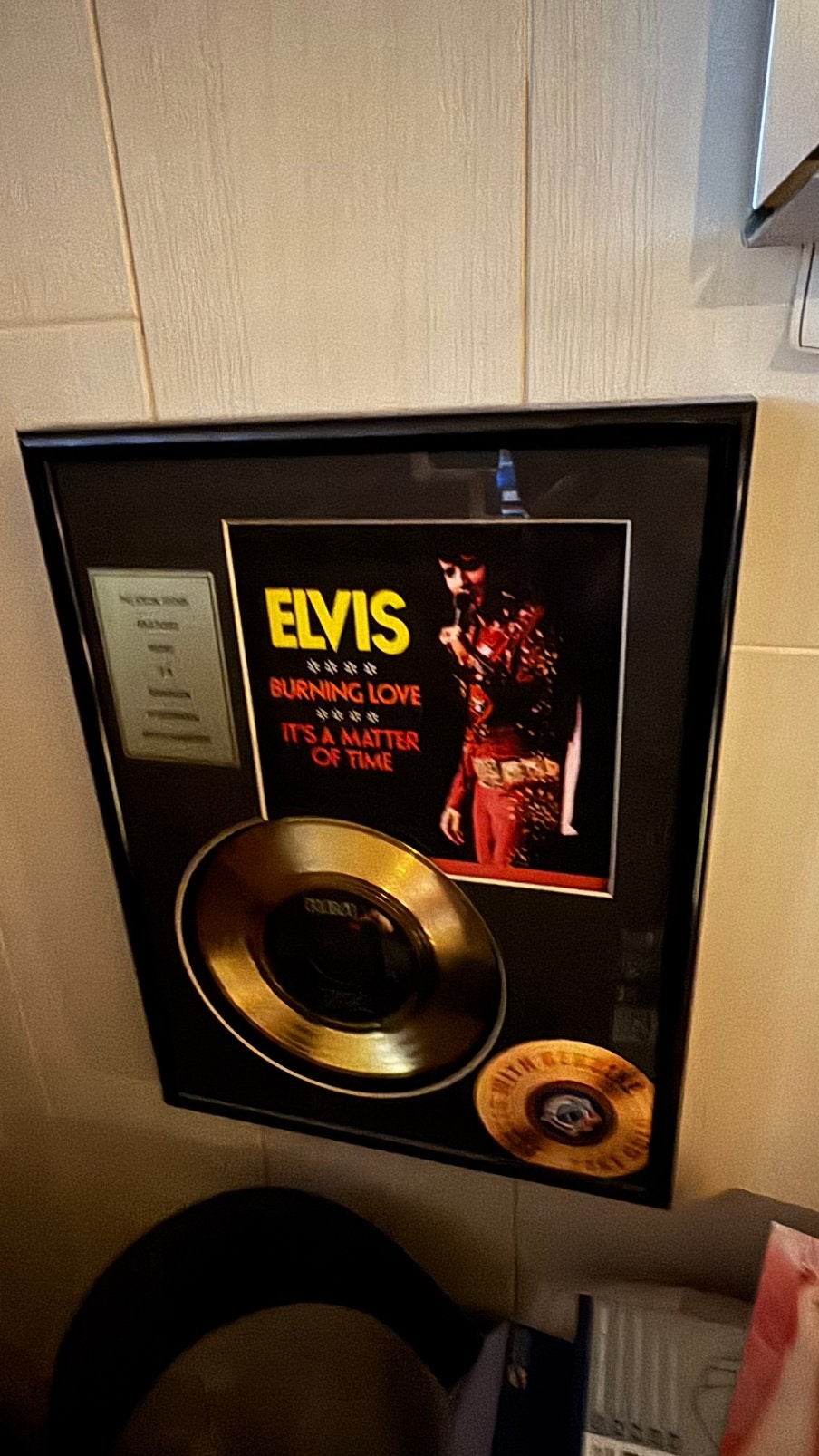 Elvis Presley gouden singel Burning Love, Colored vinyl, Ophalen of Verzenden, Zo goed als nieuw, Overige typen