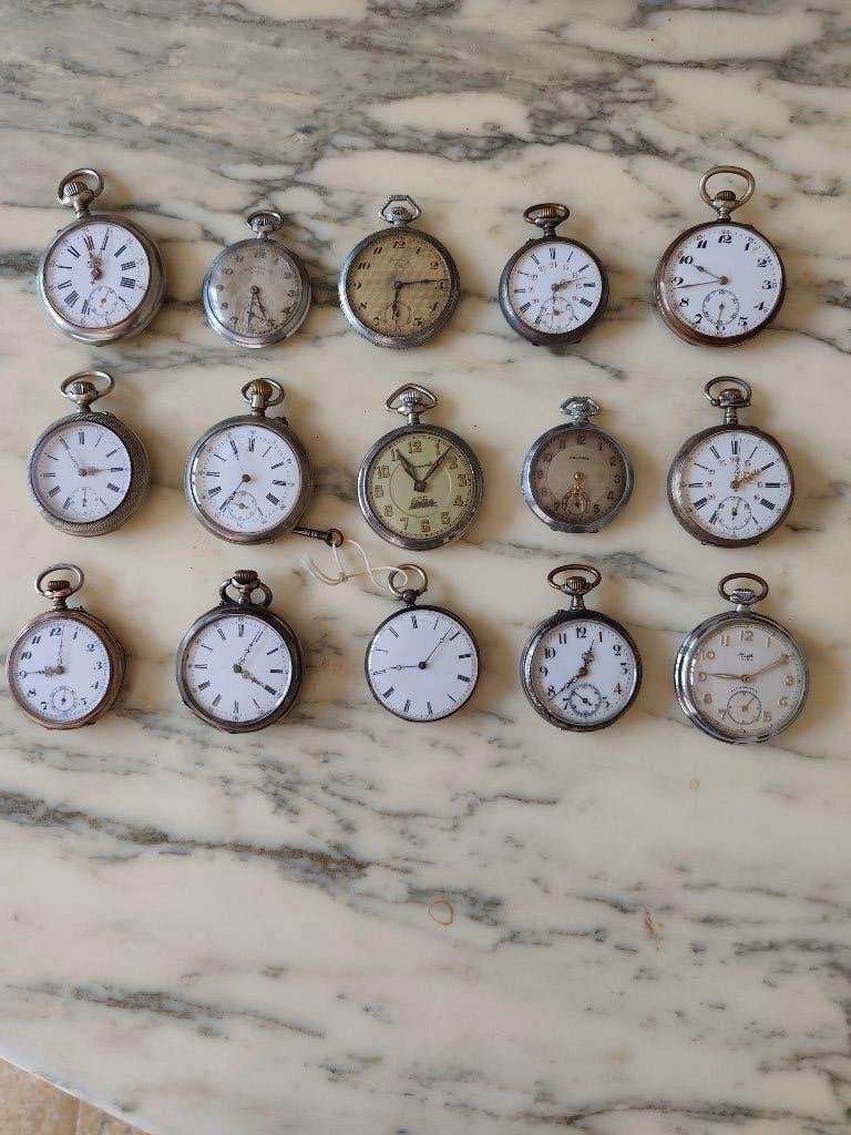 15 montres à gousset, de poche anciennes vintage, Bijoux, Sacs & Beauté, Enlèvement, Montre de poche, Autres marques