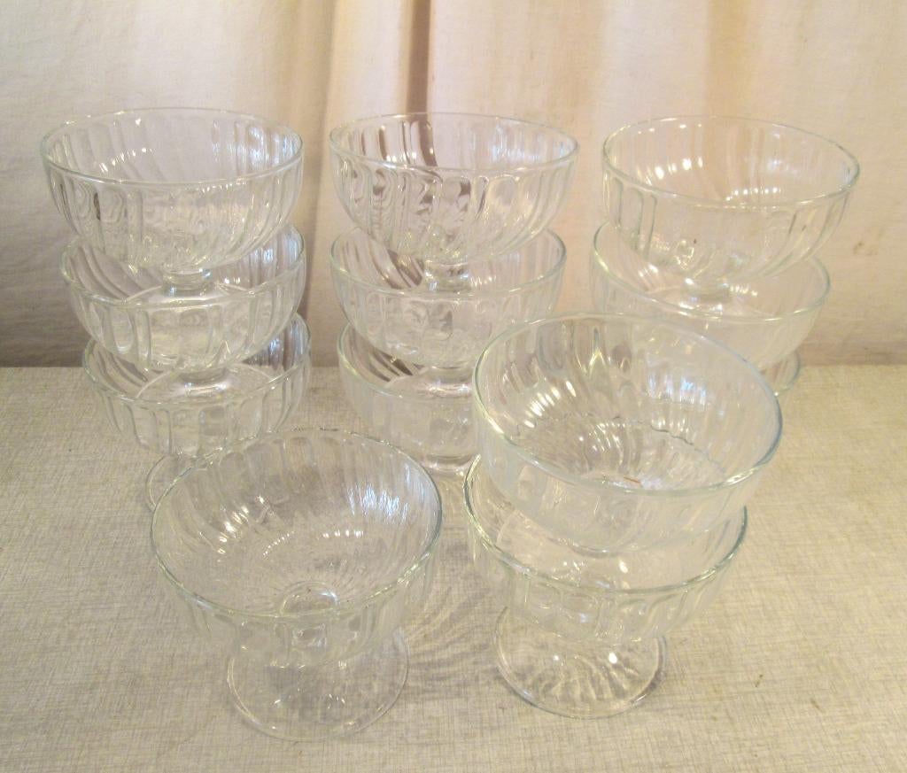 12 grands coupes glacées en verre, Enlèvement ou Envoi, Comme neuf, Verre