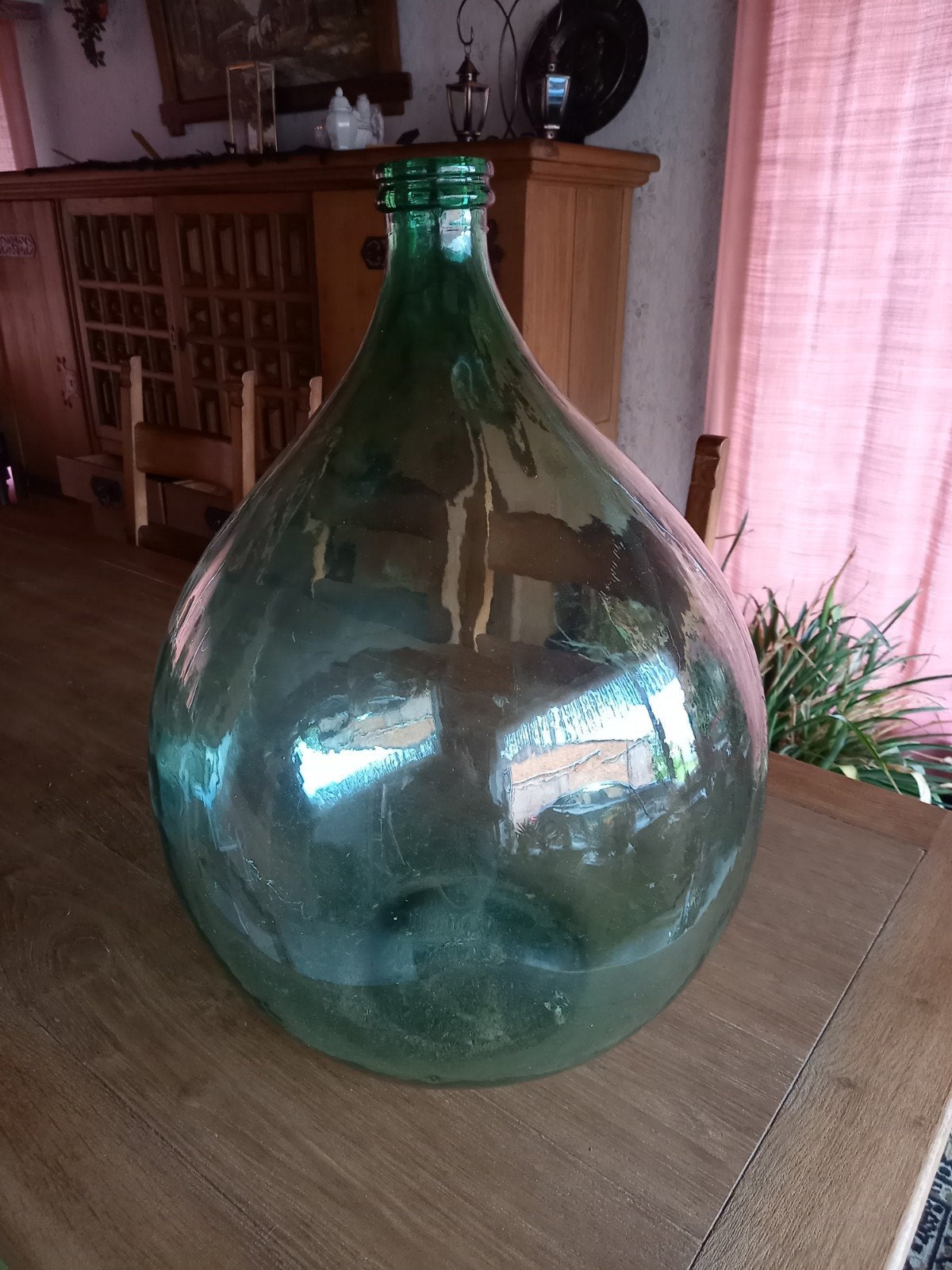 vaas "dame jeanne" 65 cm hoog, Ophalen, Groen