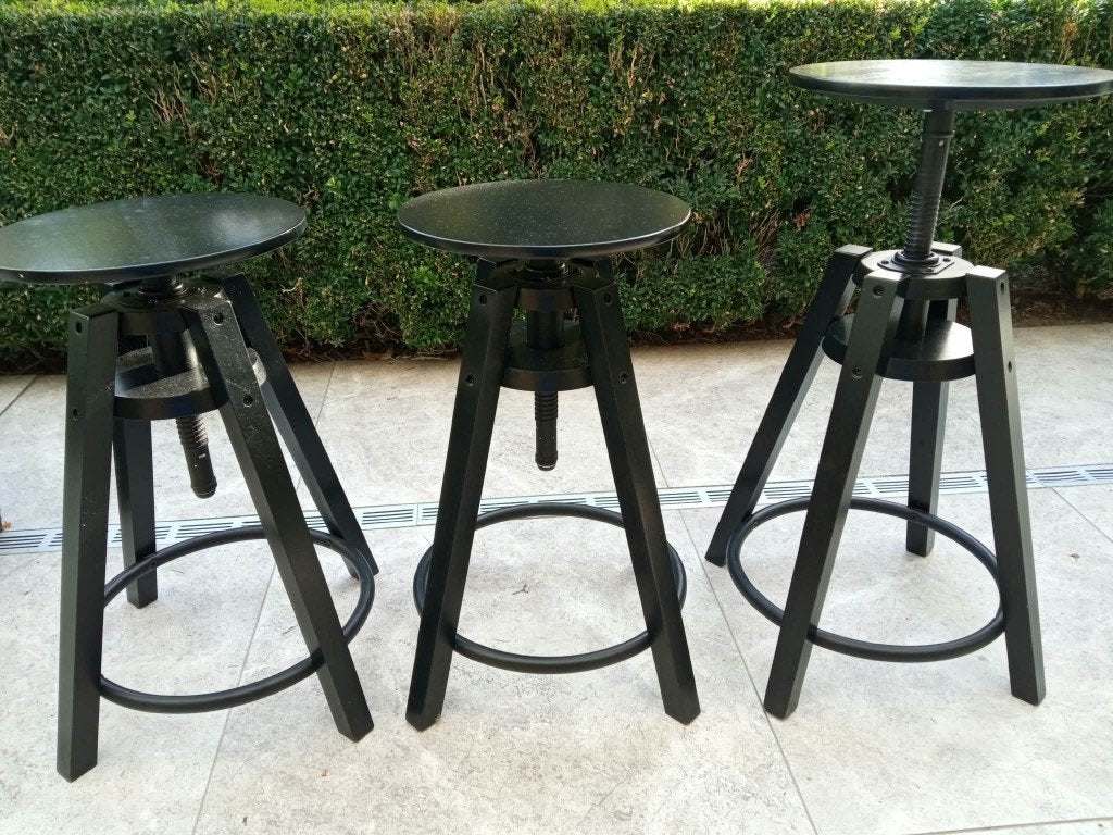 barkrukjes, Huis en Inrichting, Ophalen, Gebruikt, Hout, 60 tot 90 cm