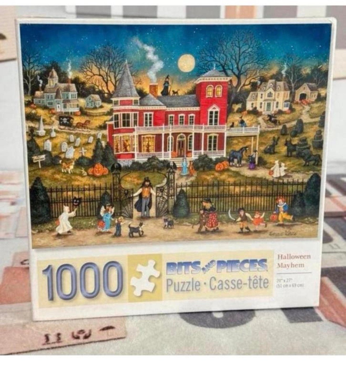 Puzzle 1000 pièces Halloween Mayhem Bonny White puzzle art, Enlèvement ou Envoi, 500 à 1500 pièces, Comme neuf, Puzzle