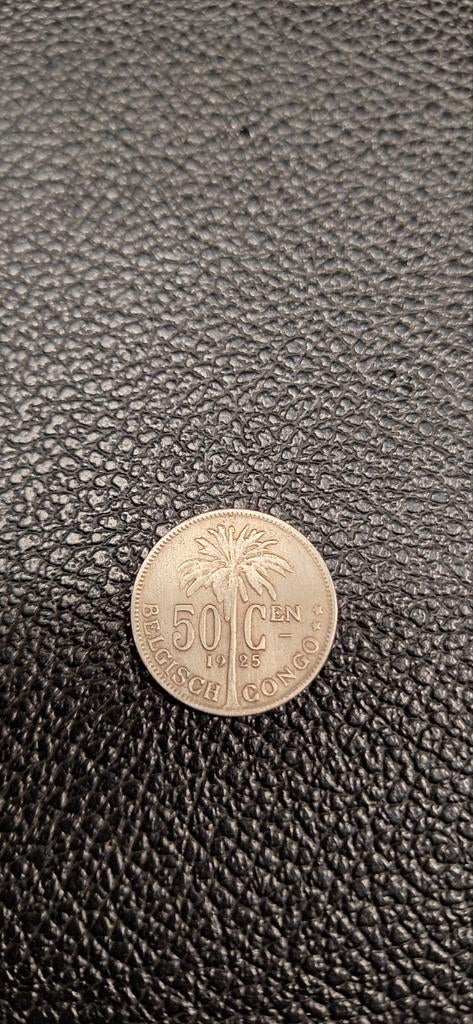 1#   Belgisch congo 50 centieme 1925, Ophalen of Verzenden