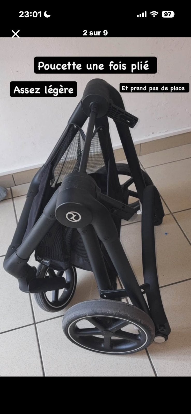 Poussette , Cybex EOS A Vandre., Envoi, Comme neuf, Maxi-Cosi