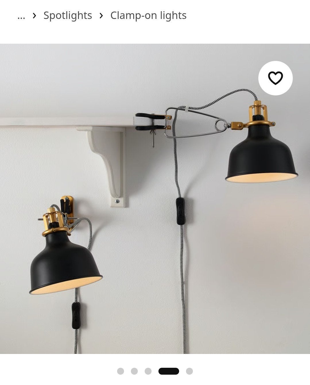Ikea wandlamp clamspot RANARP
Wall/clamp spotlight, black, Enlèvement ou Envoi, Applique murale, IKEA