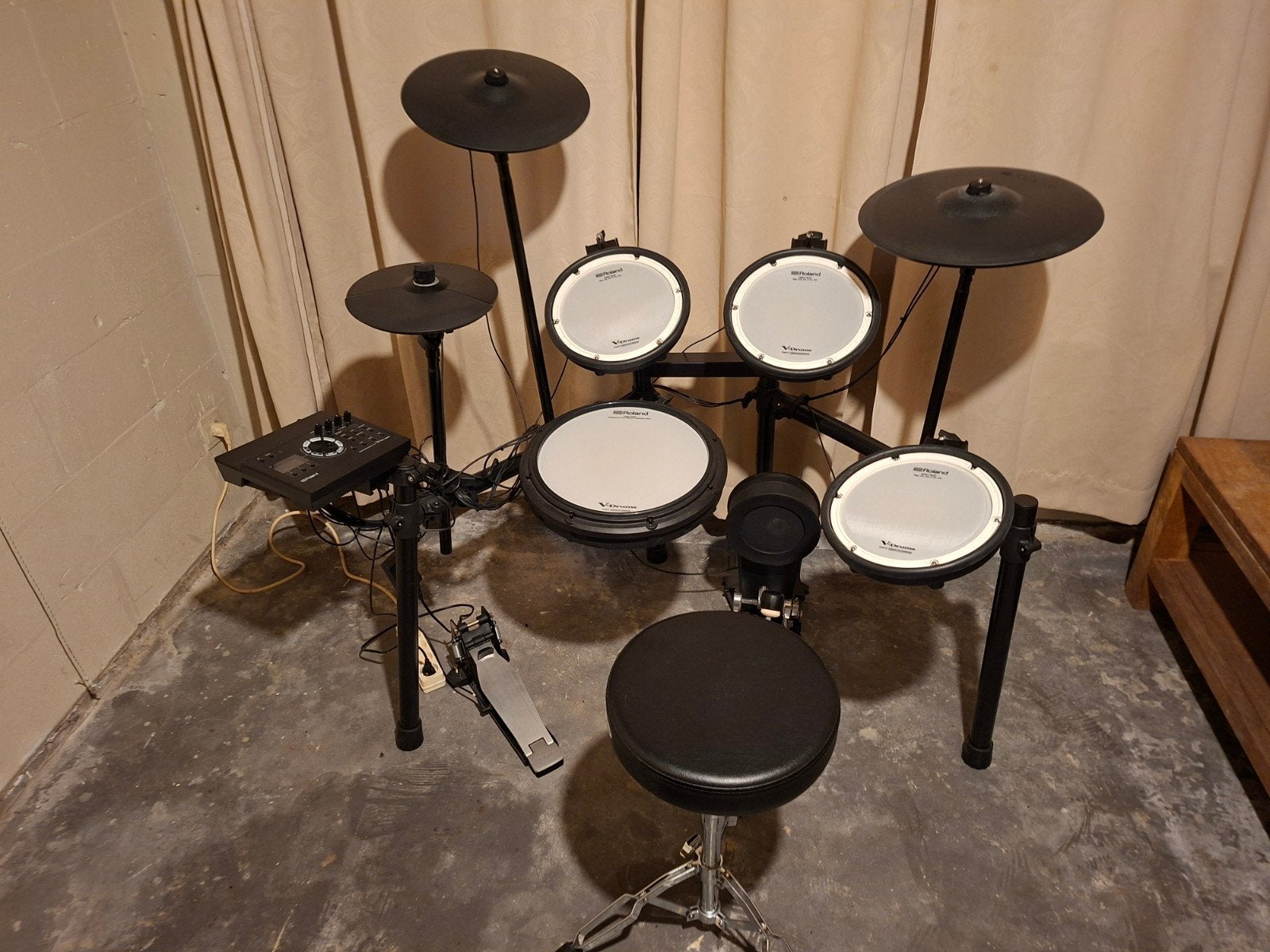 Roland TD-17KVX2 V-Drums + Iron Cobra + Pearl kruk, Musique & Instruments, Enlèvement, Comme neuf, Roland, Électronique