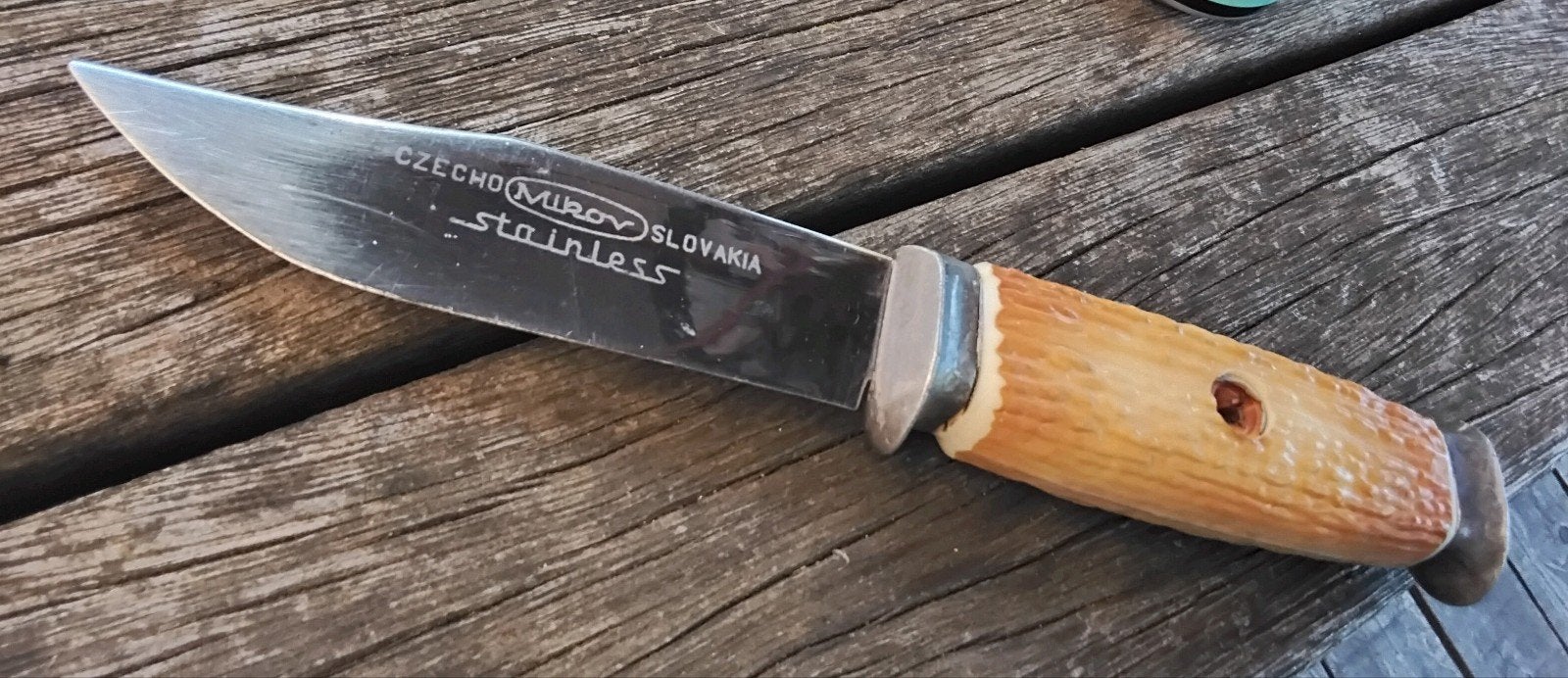 Couteau de chasse vintage Mikov Czechoslovakia — Acier inoxy, Enlèvement ou Envoi, Utilisé