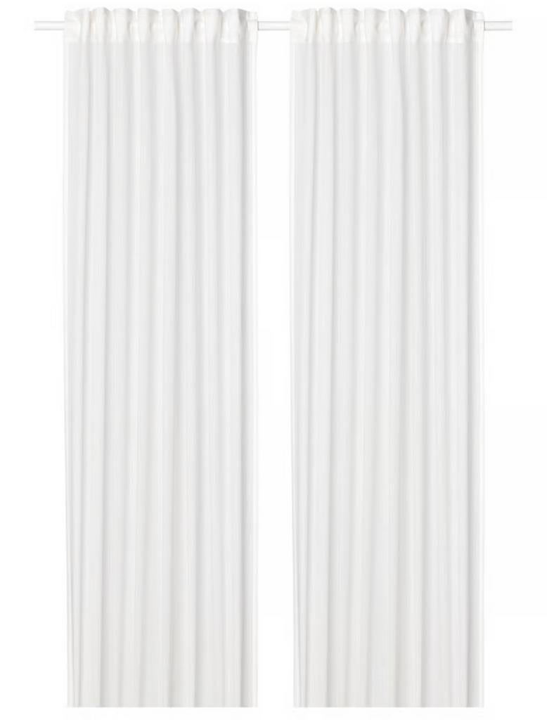 2 paires de rideaux voilages en coton blanc, Enlèvement ou Envoi, Comme neuf, 100 à 150 cm, 200 cm ou plus