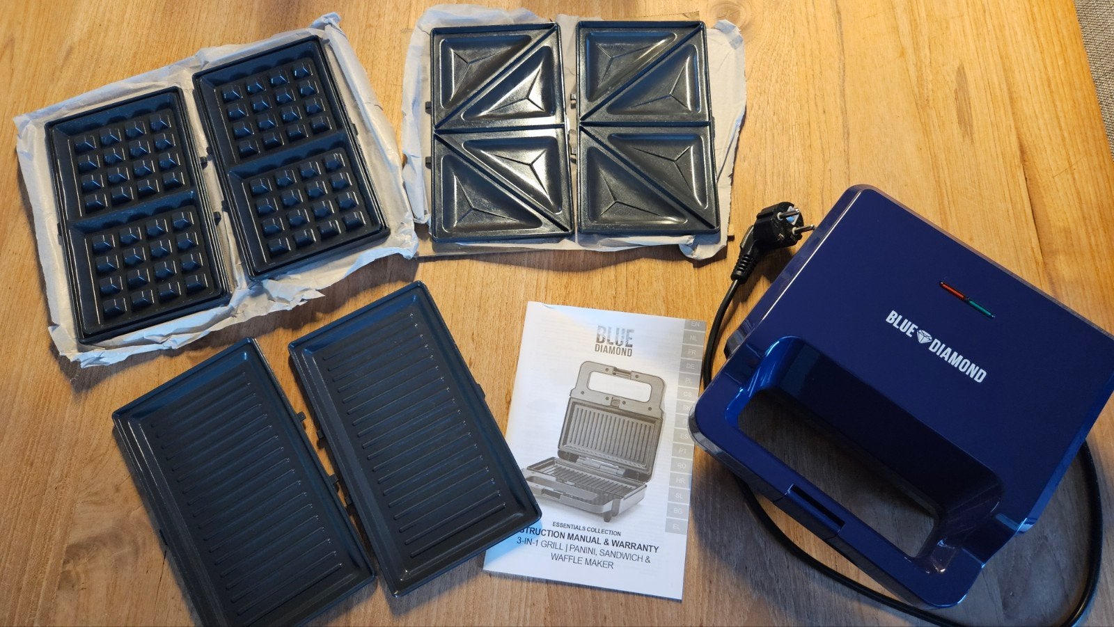 3 in 1 grill - croque/grill/wafel, Ophalen of Verzenden, Uitneembare platen, Zo goed als nieuw