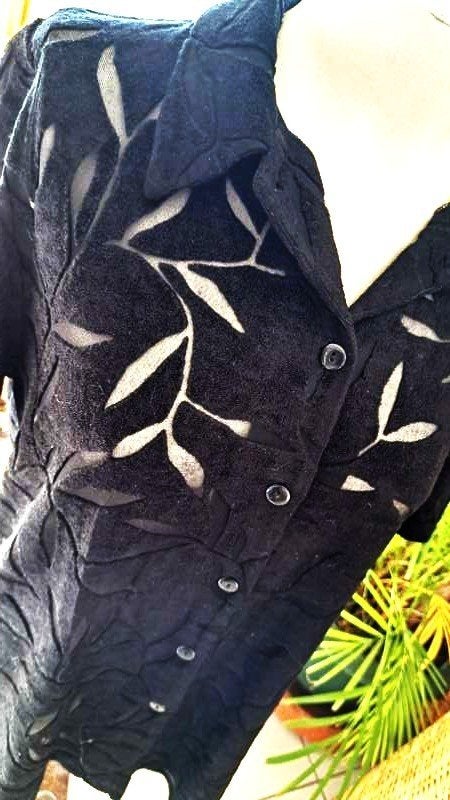 belle blouse partiellement transparente, Enlèvement ou Envoi, Comme neuf, Noir, Anny N