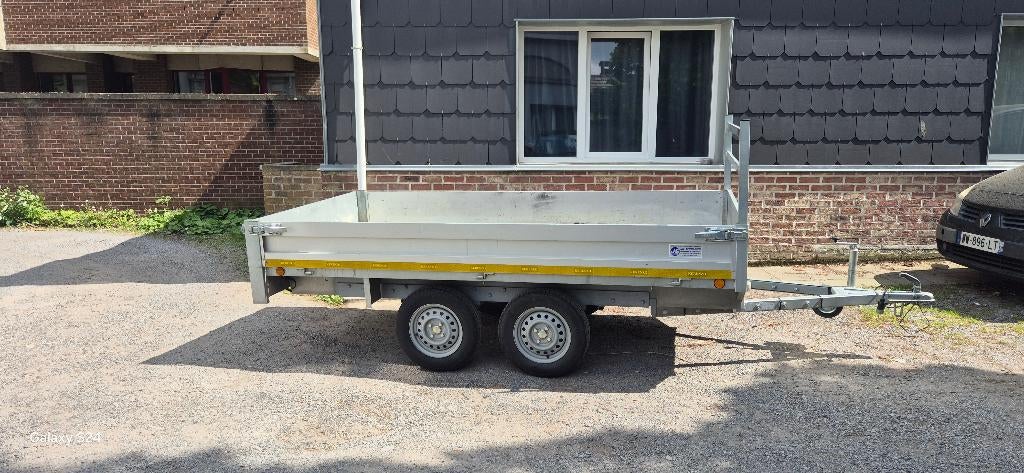 Remorque double essieux 750kg Alu.avec papier certificat, Autos : Divers, Enlèvement, Comme neuf