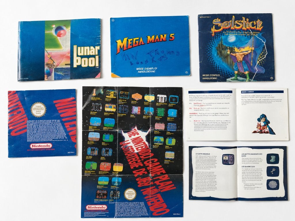 Lot vintage Nintendo NES handleidingen Mega Man 5, e.a., Consoles de jeu & Jeux vidéo, 1 joueur, Autres genres, Enlèvement, Utilisé