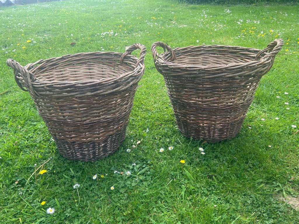 Set van 2 grote rieten manden - Traditional, Tuin en Terras, Ophalen, Gebruikt, Overige materialen, Tuin