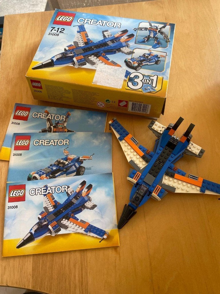 Lego Creator 31008 - Blue Fighterjet *3in1* *Compleet*, Kinderen en Baby's, Speelgoed | Duplo en Lego, Zo goed als nieuw, Lego