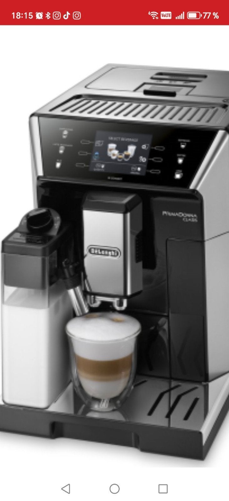 delonghi primadonna classe, Machine à espresso, Réservoir d'eau amovible, Café en grains, Enlèvement
