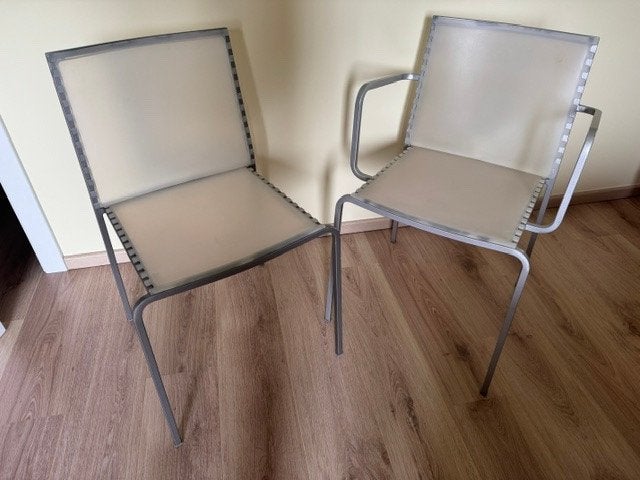 kunststof design stoelen, Ophalen, Kunststof, Gebruikt, Wit