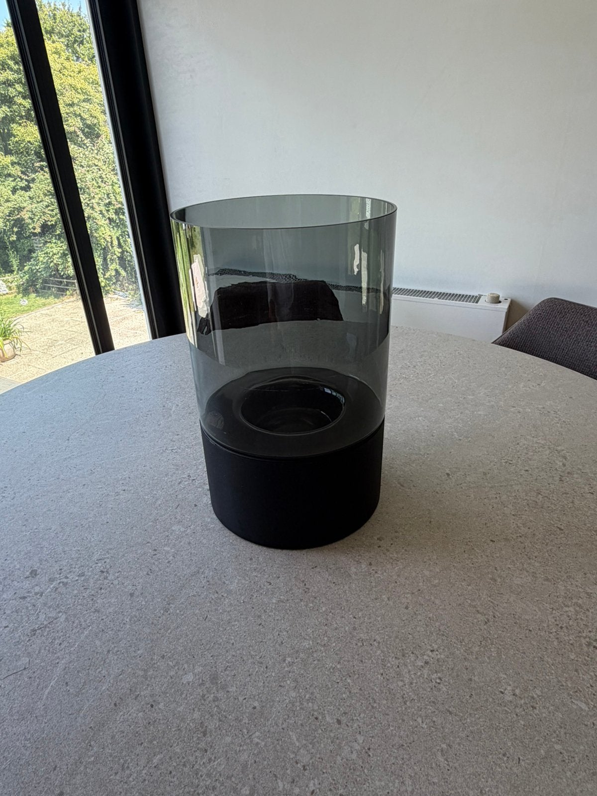 Tafelmodel windlicht staal en glas, Glas, Ophalen, Zo goed als nieuw