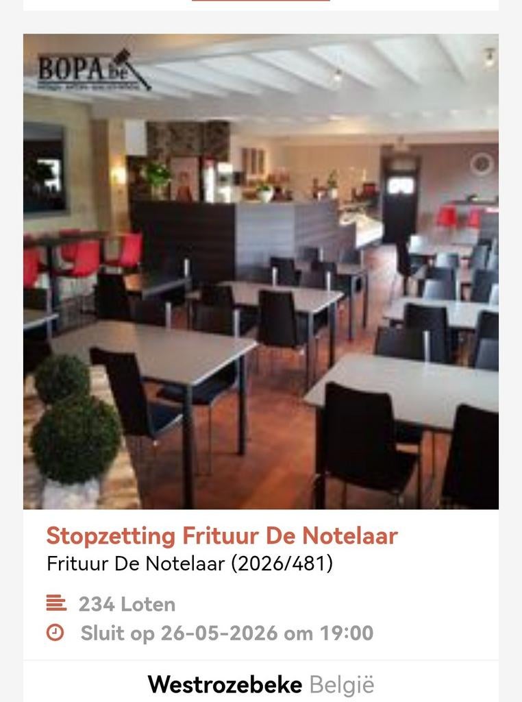 Stopzetting frituur, Ophalen