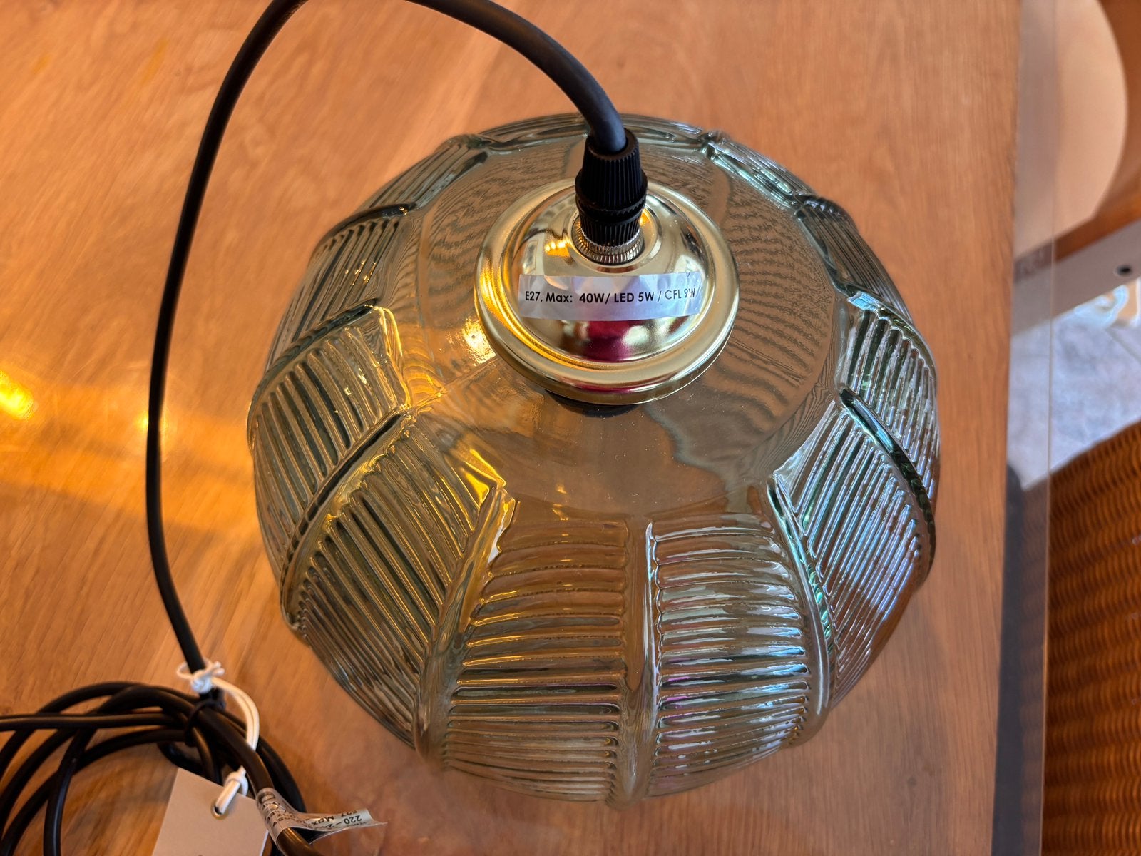 Nieuwe groene glazen hanglamp, Ophalen, Nieuw, Glas, Groen