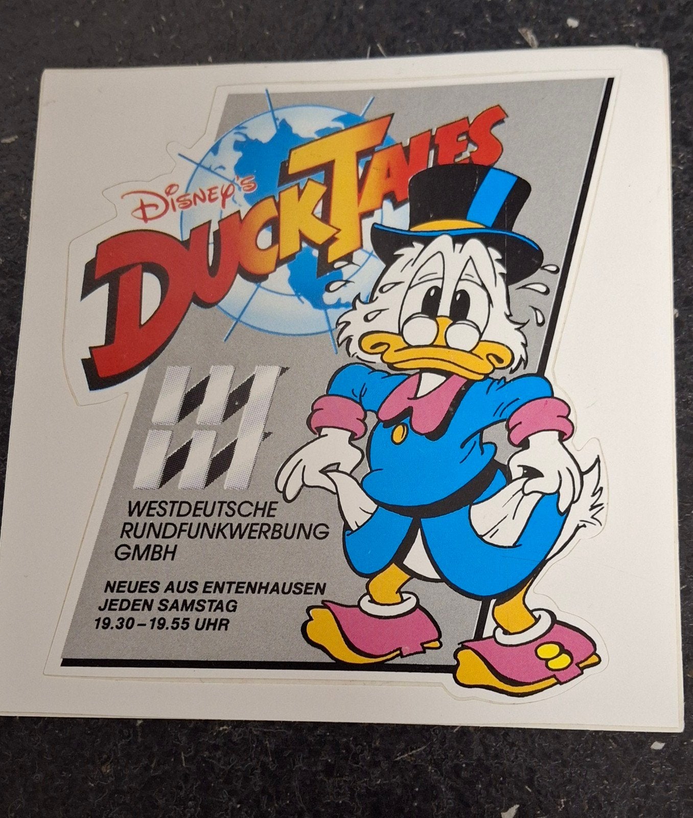 Sticker Walt Disney oom Dagobert Ducktales, Ophalen of Verzenden, Zo goed als nieuw, Strip of Tekenfilm