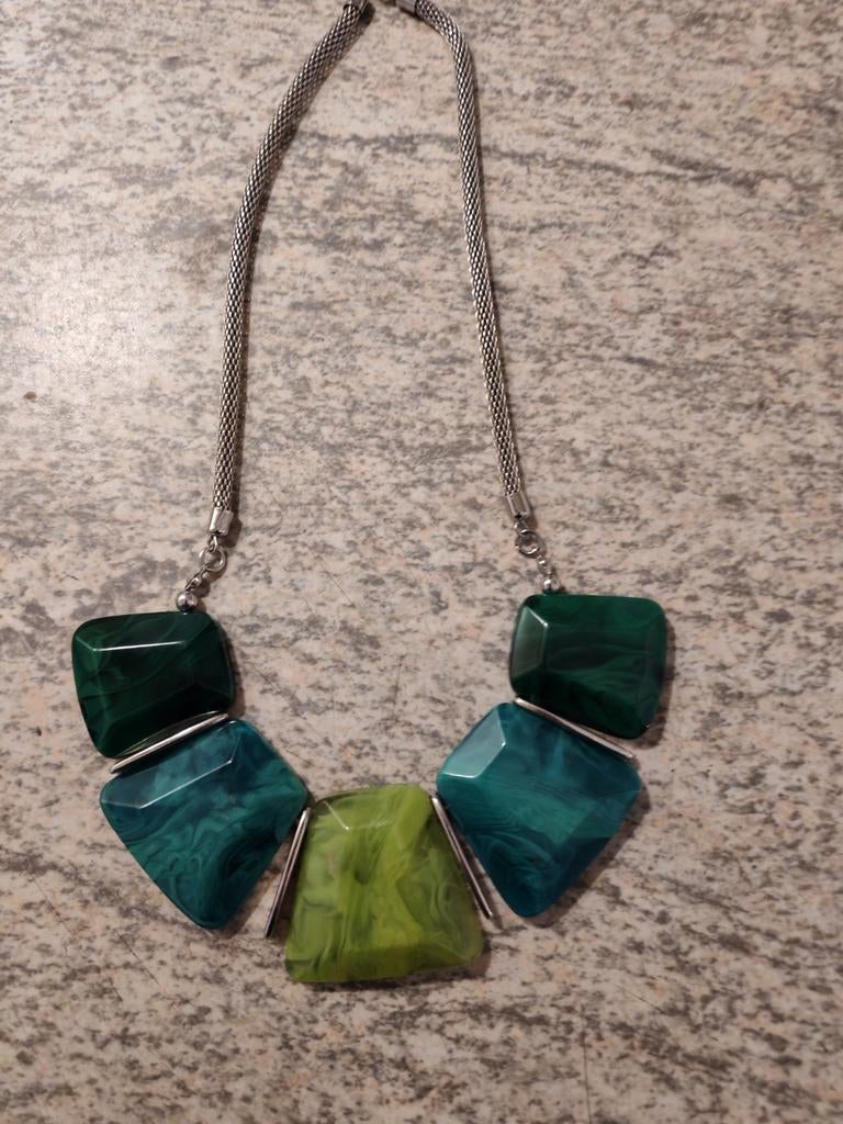 Statement ketting, Bijoux, Sacs & Beauté, Enlèvement, Comme neuf, Vert, Avec pendentif