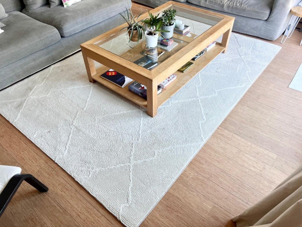 Grote, zeer mooie salontafel in de woonkamer, Ophalen, Zo goed als nieuw, Eikenhout