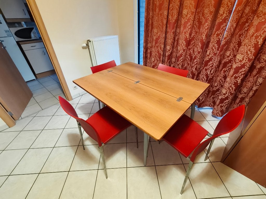 Table à manger extensible + 4 chaises, Enlèvement, Comme neuf, Cinq personnes ou plus, Rectangulaire