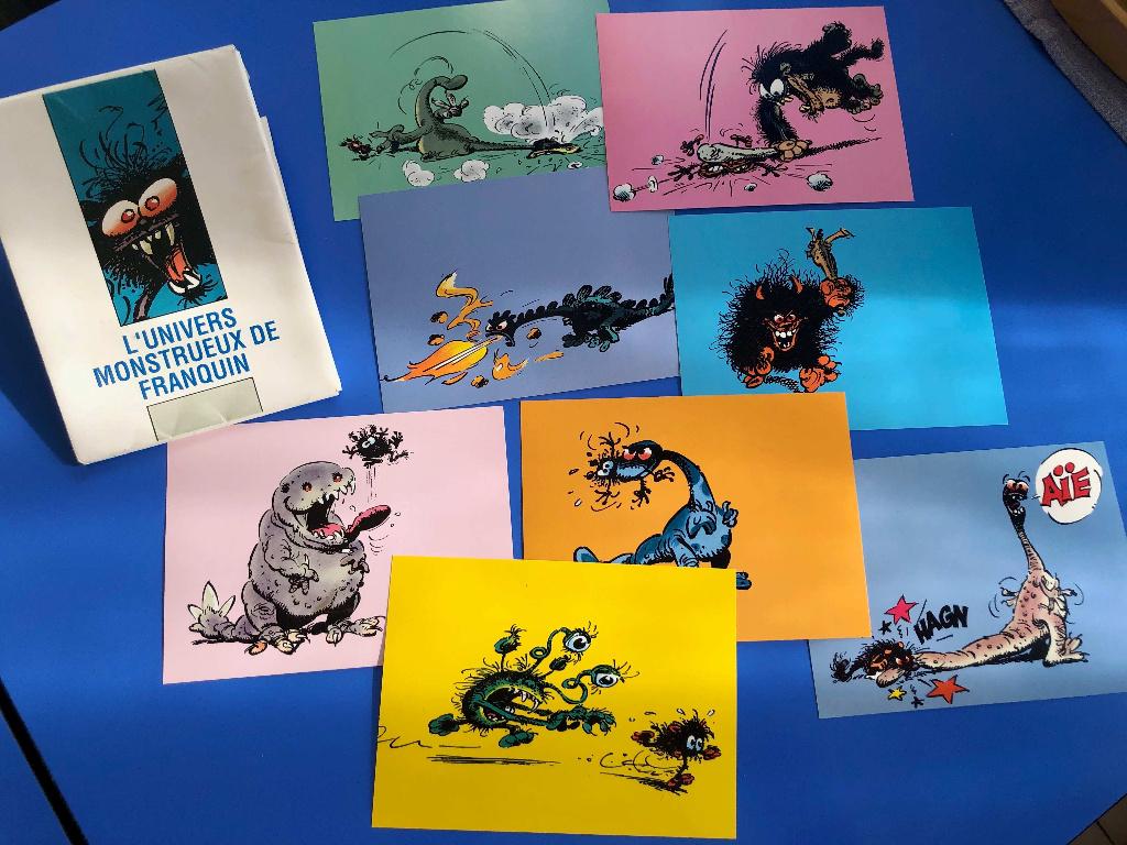 EO 1989 - Portfolio 8 CP L’univers monstrueux de Franquin, Livres, Série complète ou Série, Comme neuf, Enlèvement, Franquin