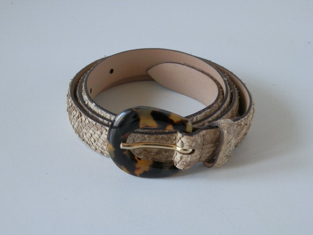 Ambiente riem. Slangenleer., Kleding | Dames, Riemen en Ceinturen, Minder dan 3 cm, 80 tot 90 cm, Bruin, Echt leder