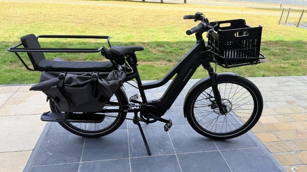 Riese en Müller longtail, Fietsen en Brommers, Elektrische fietsen, Zo goed als nieuw, 47 tot 51 cm, 50 km per accu of meer, Ophalen