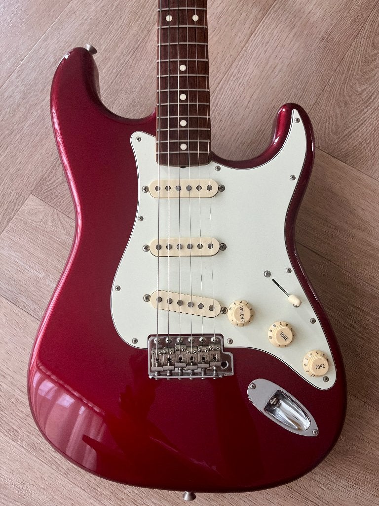 2009 Fender Japan ST62-TX Stratocaster Old Candy Apple Red, Ophalen, Gebruikt, Solid body, Fender
