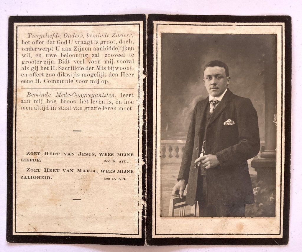 Oud bidorentje met foto van Cyriel Casteleyn, Verzamelen, Foto's en Prenten, Ophalen of Verzenden, Gebruikt, Foto