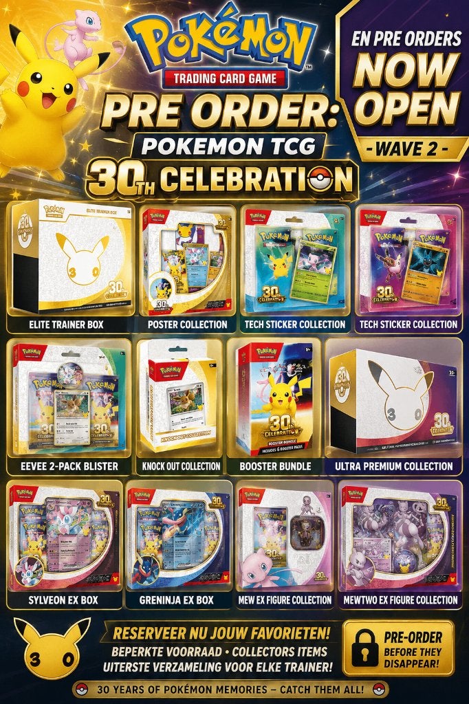 Presale - Pokemon TCG 30th Celebration, Hobby en Vrije tijd, Verzamelkaartspellen | Pokémon, Ophalen of Verzenden, Nieuw, Boosterbox