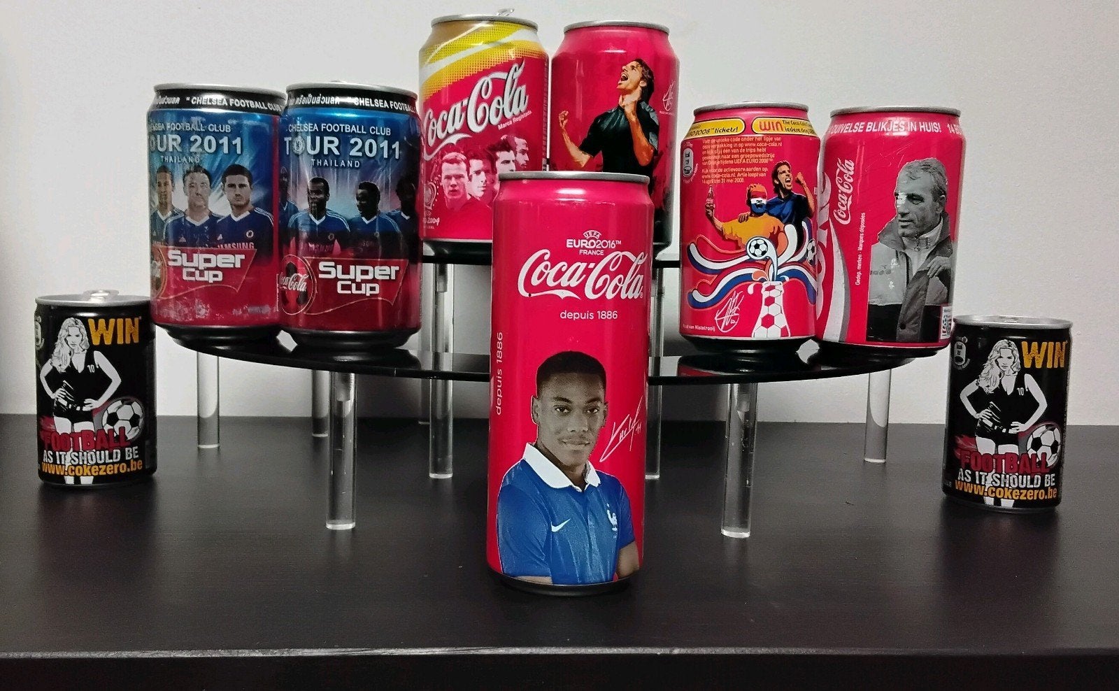 Lot of 7 original Coca-Cola football-themed collectible cans, Verzamelen, Ophalen of Verzenden