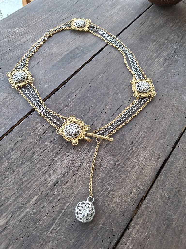 Ceinture chaîne bijoux vintage, Bijoux, Sacs & Beauté, Enlèvement ou Envoi, Utilisé, Argent, Argent
