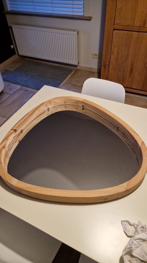spiegel met houten rand, Huis en Inrichting, Woonaccessoires | Spiegels, Ophalen