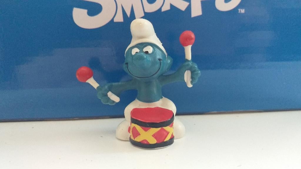 Schtroumpf 20009 tambour smurf schlumpf, Enlèvement ou Envoi, Comme neuf, Autres Schtroumpfs, Poupée, Figurine ou Peluche