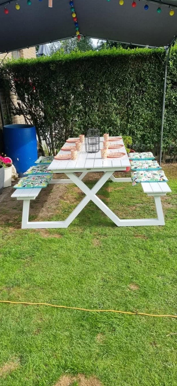 super mooie metalen tuinbank, Tuin en Terras, Picknicktafels, Aluminium, Ophalen