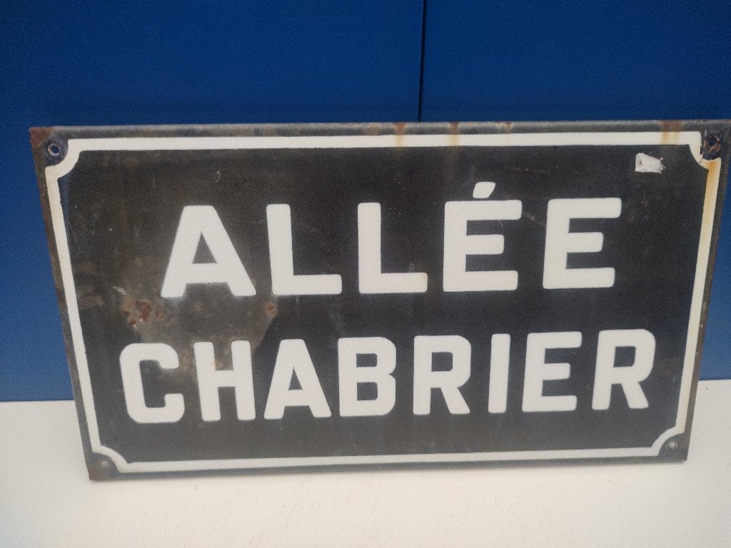 Straatbord emaille Allée Chabrier, Verzenden