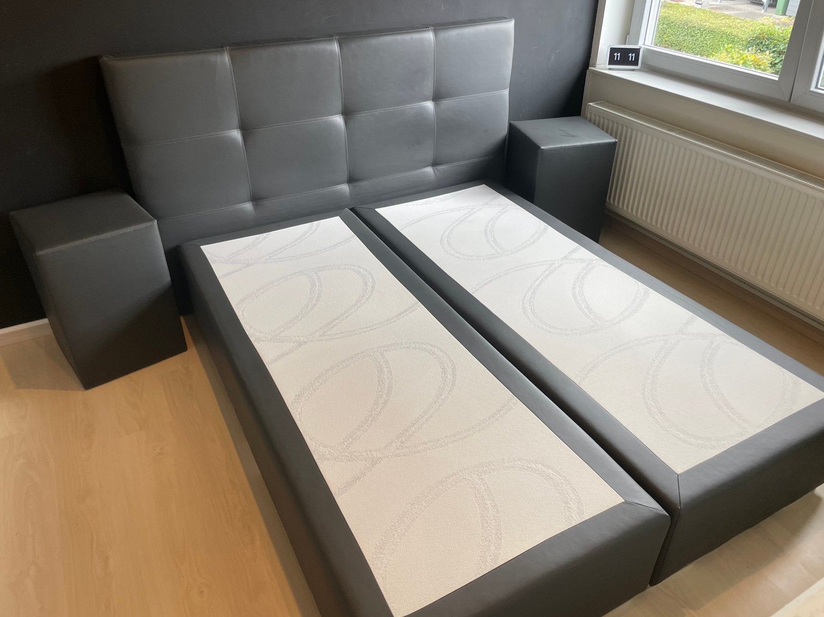 Boxspring, Gris, Enlèvement, Utilisé, 200 cm