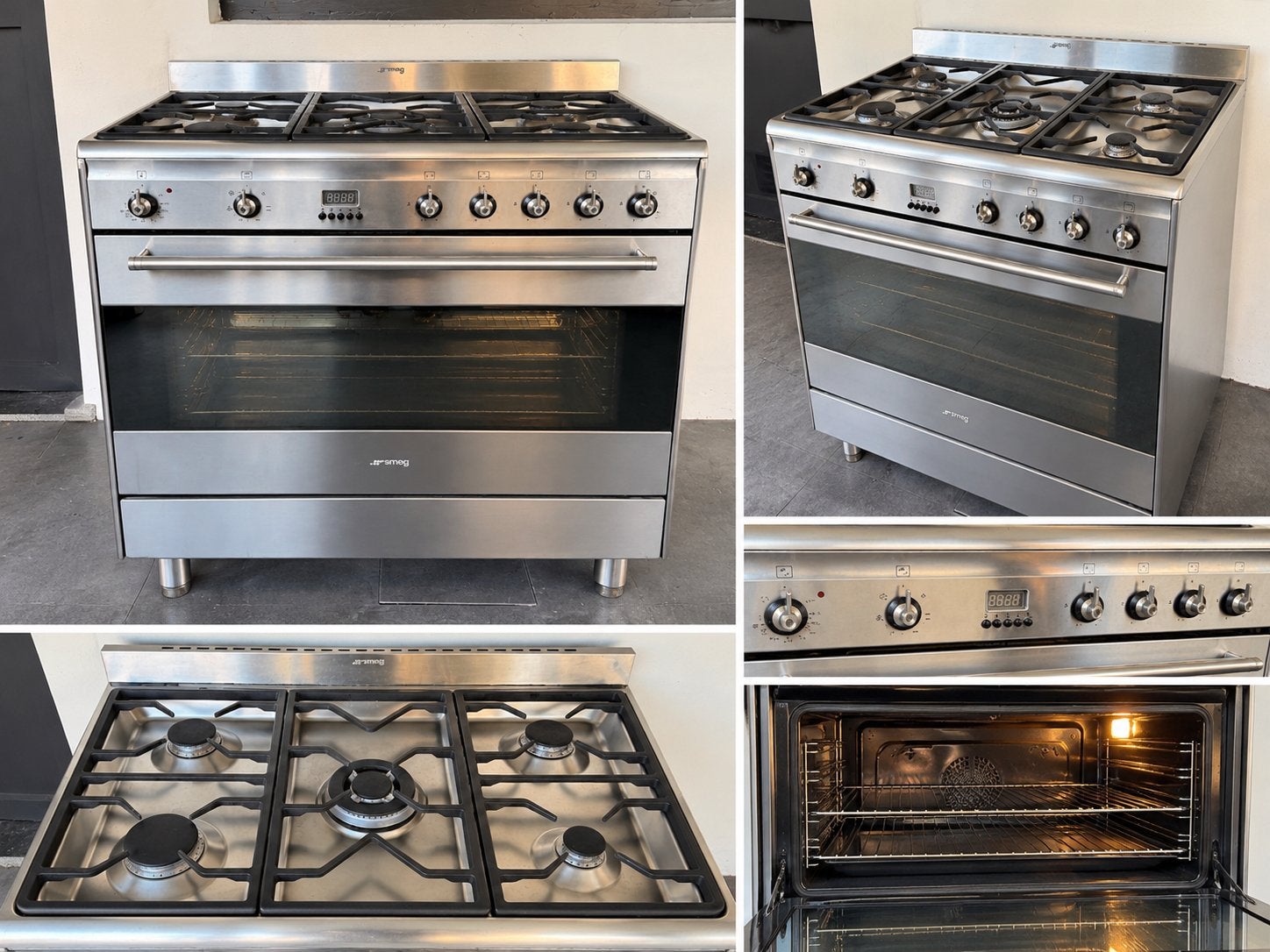 SMEG SCB91MFX gasfornuis 90 cm – inox – elektrische oven, Elektronische apparatuur, Gebruikt, Tussenbouw, Ophalen of Verzenden