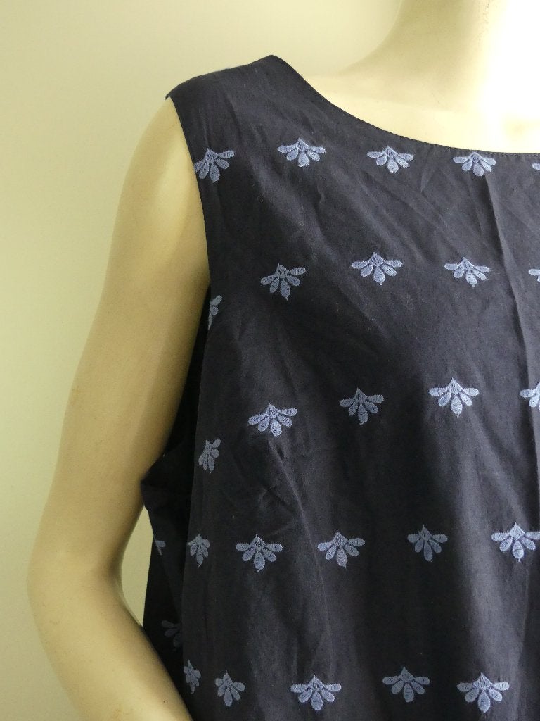 Broderie anglaise JURK, mt. 48/50  VERKOCHT, George, Verzenden, Maat 46/48 (XL) of groter, Blauw
