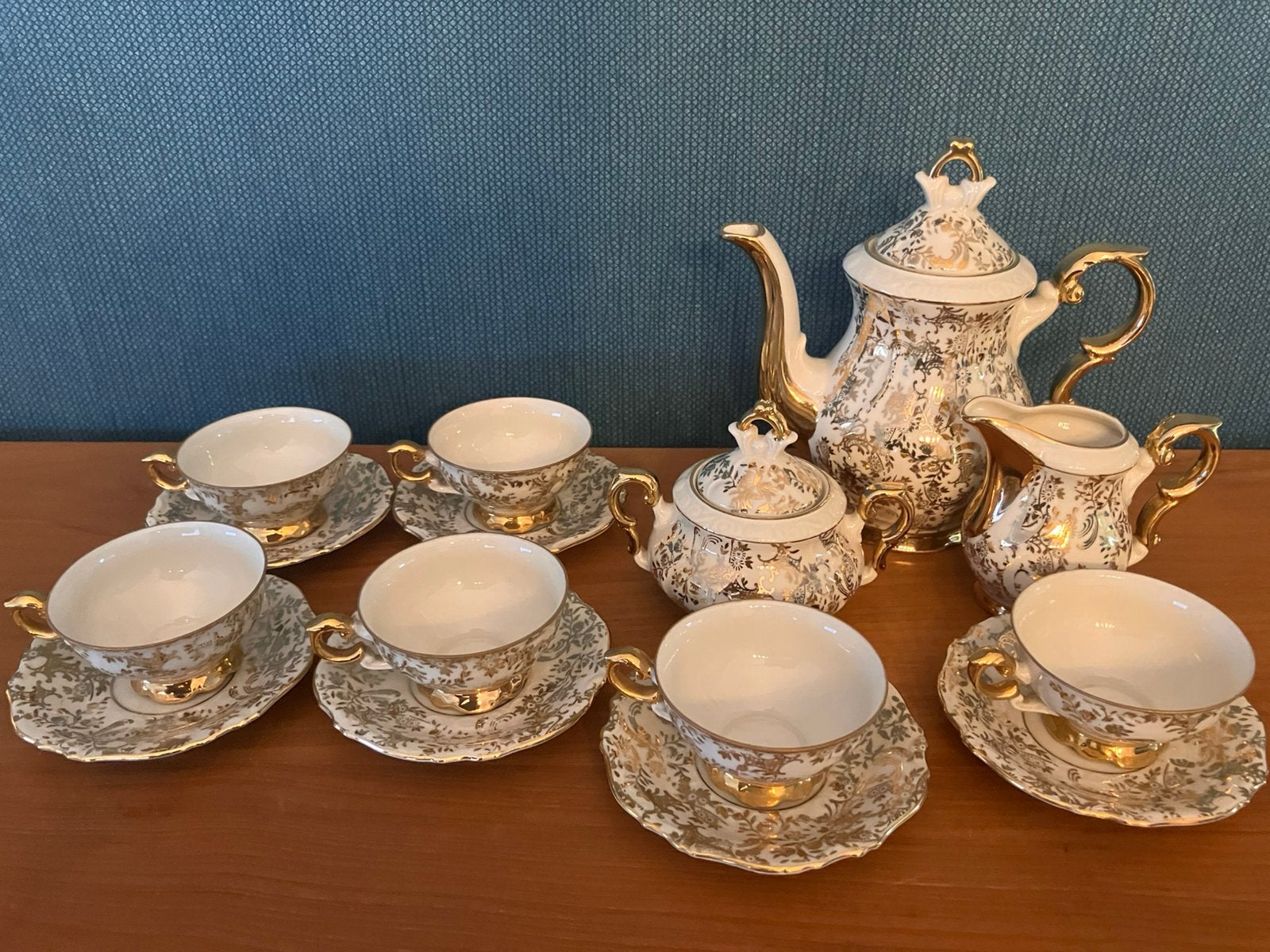 Duits Bavaria koffie/theeservies 6pers jaren60 compleet, Antiquités & Art, Enlèvement ou Envoi