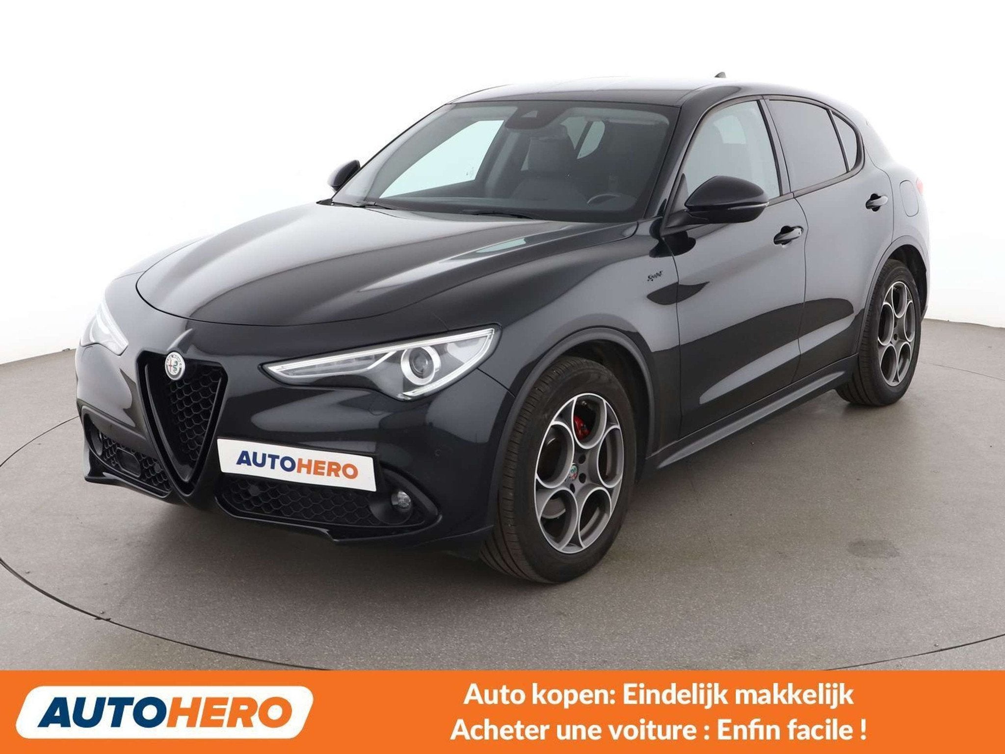 Alfa Romeo Stelvio 2.2 JTDM Sprint 2WD (bj 2021, automaat), Automaat, Achterwielaandrijving, Gebruikt, Zwart