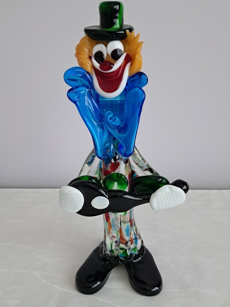 Figurine vintage clown en cristal de Murano, Enlèvement ou Envoi
